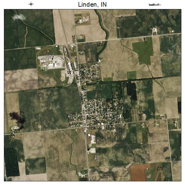 Linden, IN air photo map