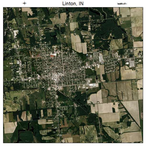 Linton, IN air photo map