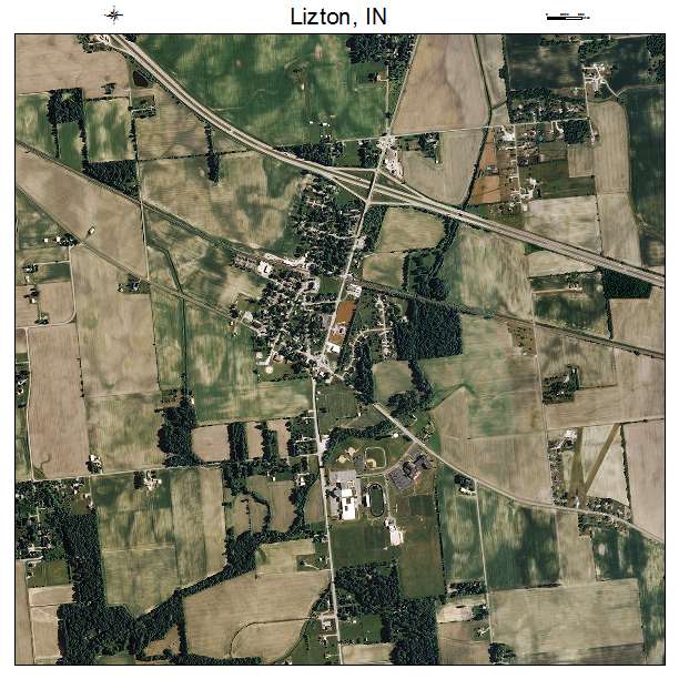 Lizton, IN air photo map