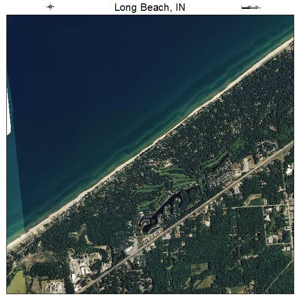 Long Beach, IN air photo map