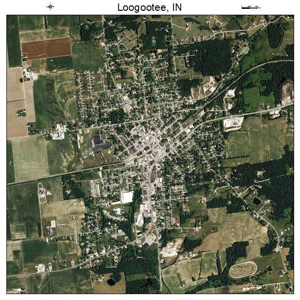 Loogootee, IN air photo map