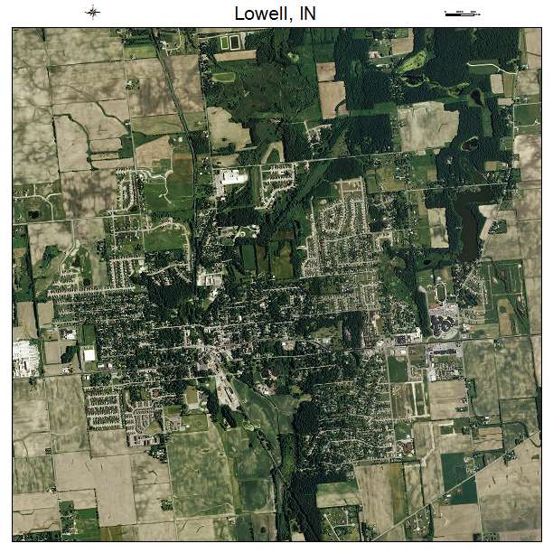 Lowell, IN air photo map