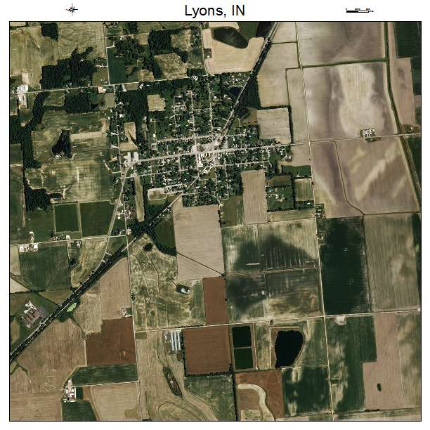 Lyons, IN air photo map