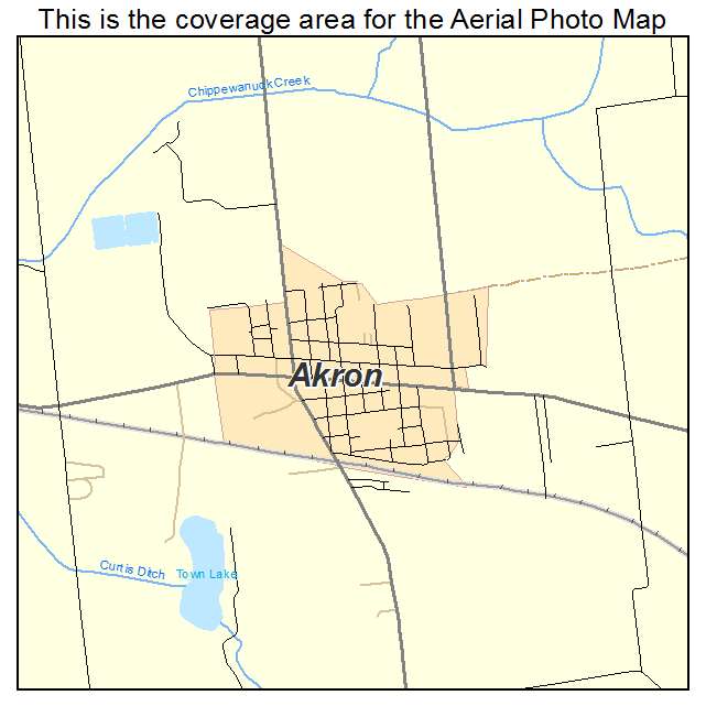 Akron, IN location map 