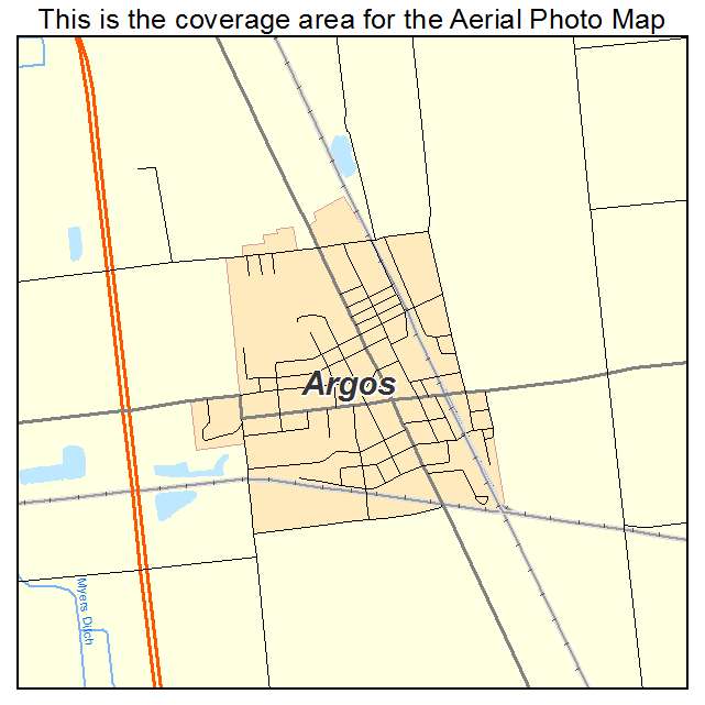 Argos, IN location map 