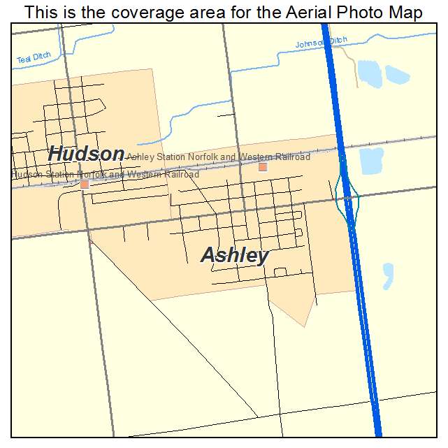 Ashley, IN location map 
