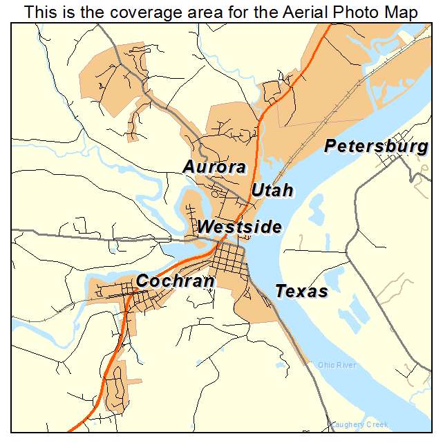 Aurora, IN location map 