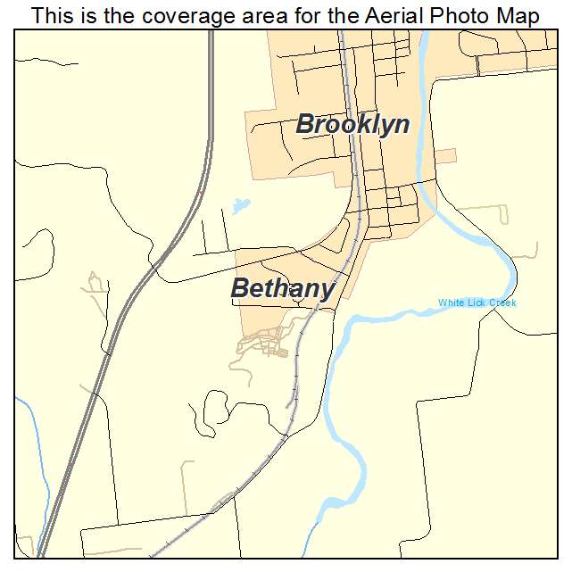 Bethany, IN location map 