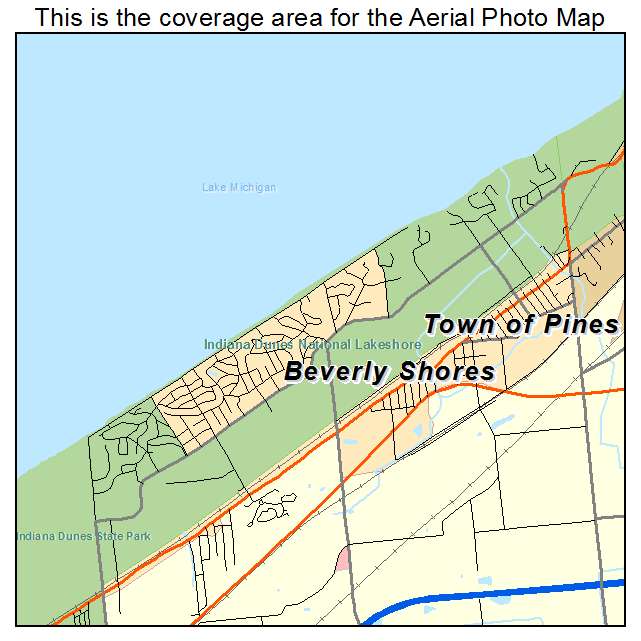 Beverly Shores, IN location map 