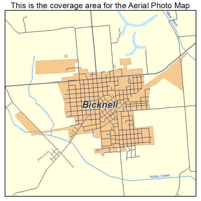 Bicknell, IN location map 