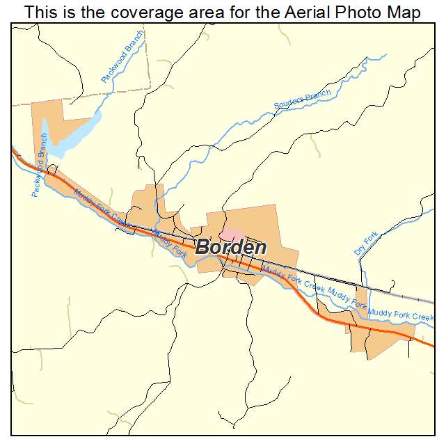 Borden, IN location map 