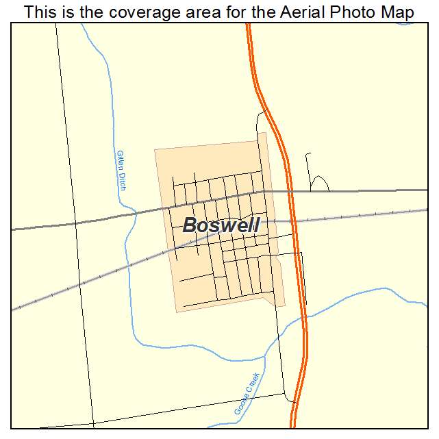 Boswell, IN location map 