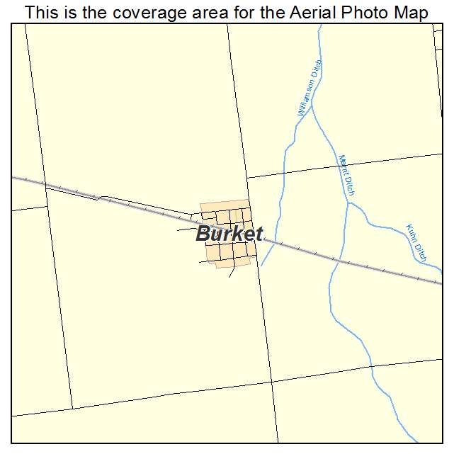 Burket, IN location map 