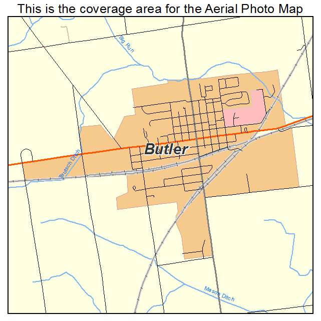 Butler, IN location map 