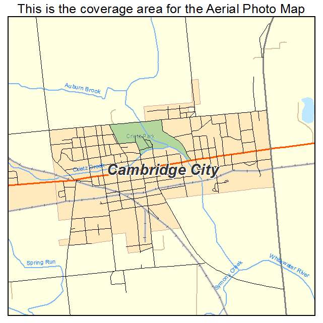Cambridge City, IN location map 
