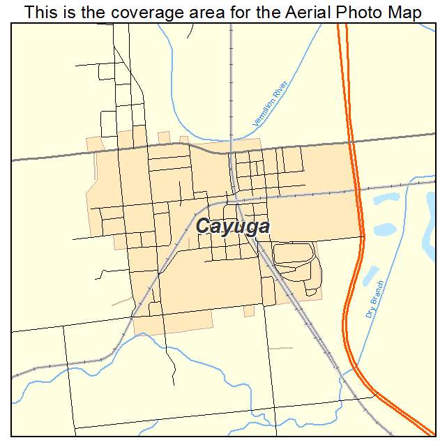 Cayuga, IN location map 