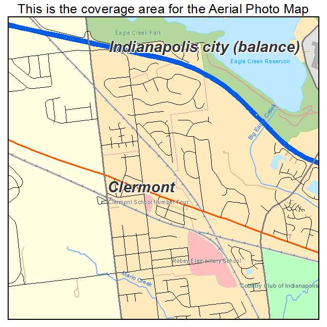 Clermont, IN location map 