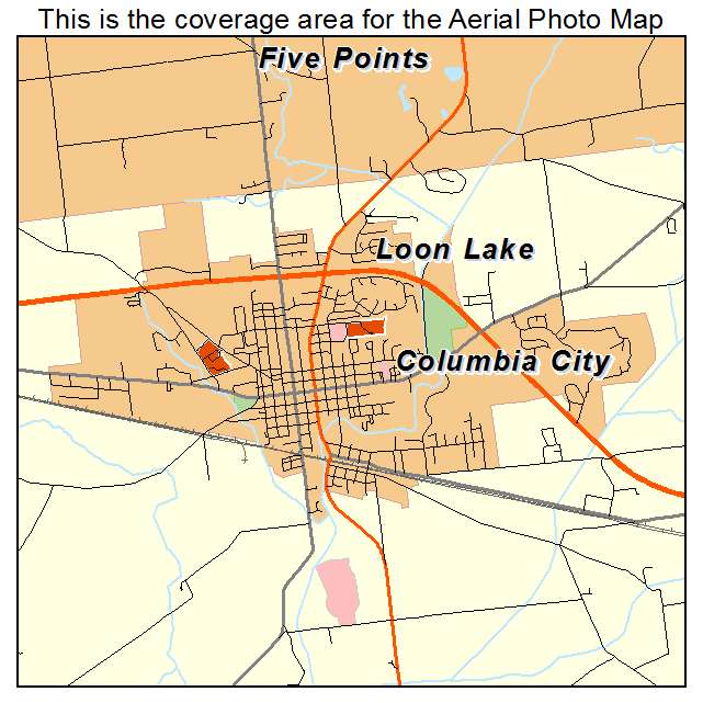 Aerial Photography Map Of Columbia City In Indiana