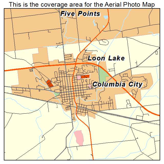 Columbia City, IN location map 