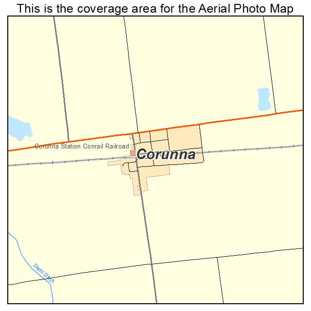 Corunna, IN location map 