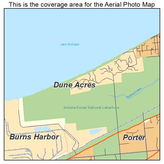 Dune Acres, IN location map 