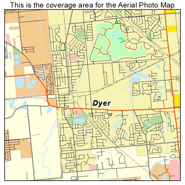 Dyer, IN location map 