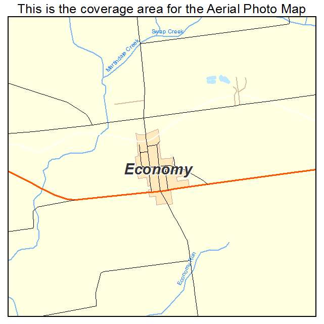 Economy, IN location map 