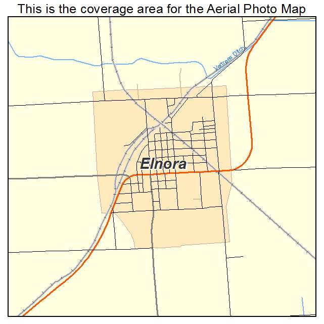 Elnora, IN location map 