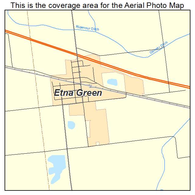 Etna Green, IN location map 
