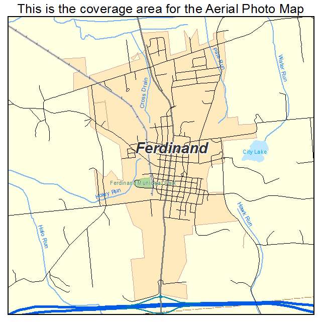 Ferdinand, IN location map 