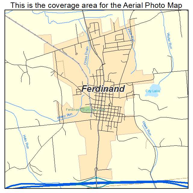 Ferdinand, IN location map 