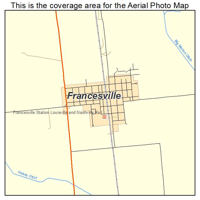 Francesville, IN location map 