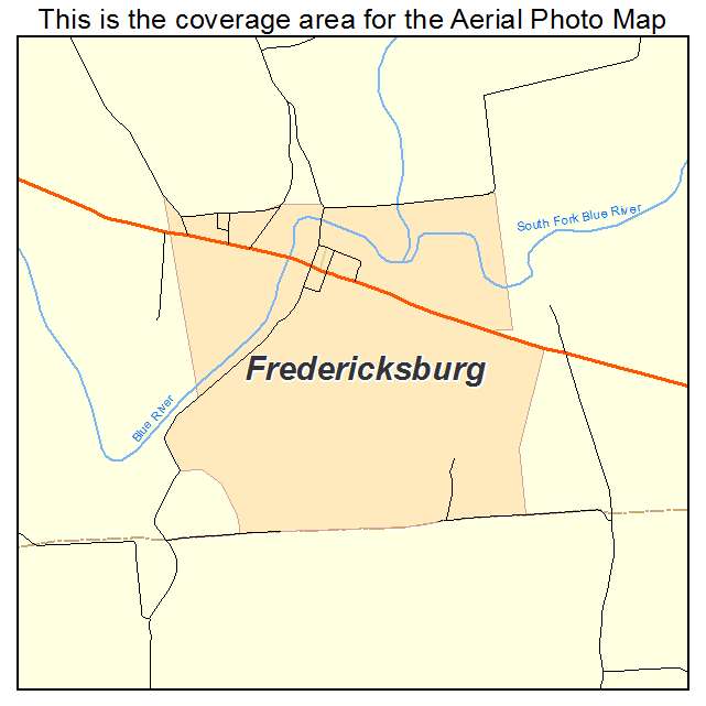 Fredericksburg, IN location map 