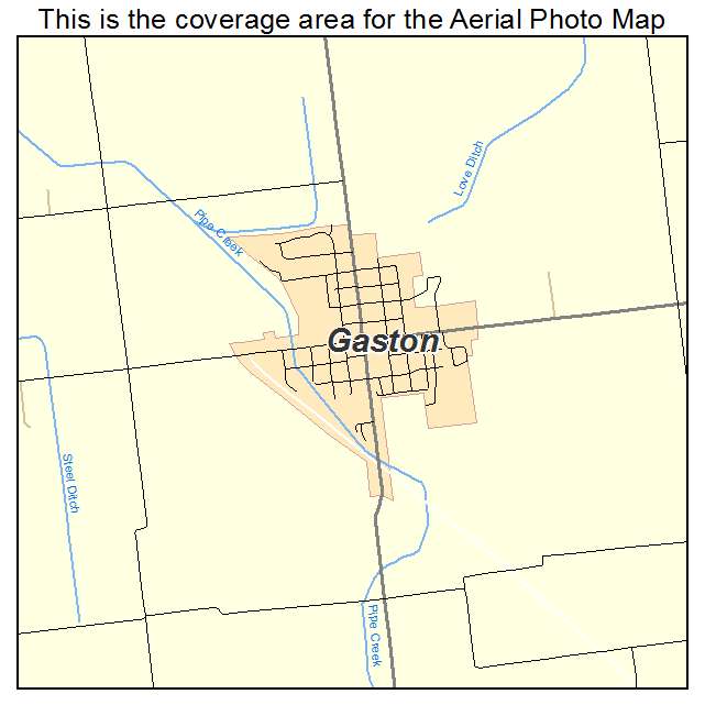 Gaston, IN location map 