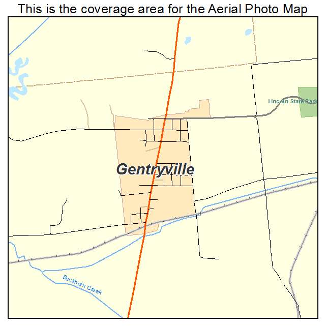 Gentryville, IN location map 