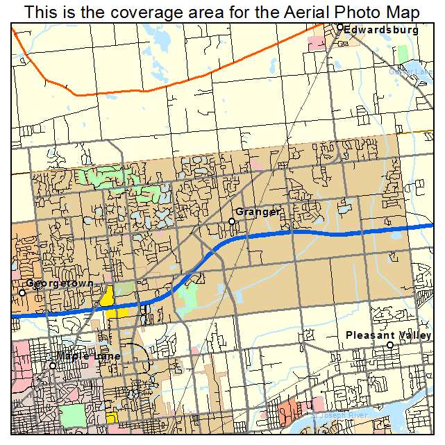 Granger, IN location map 