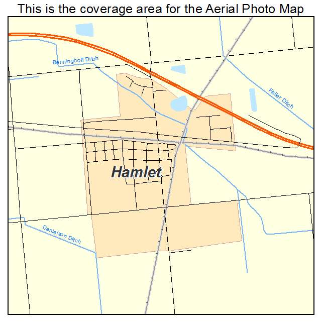 Hamlet, IN location map 