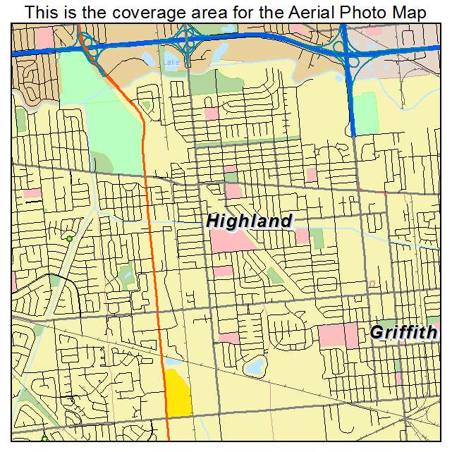 Highland, IN location map 