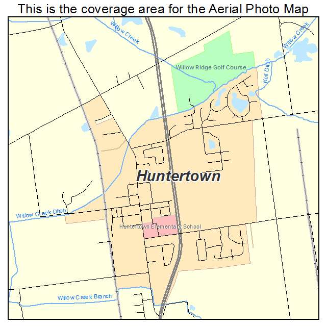Huntertown, IN location map 