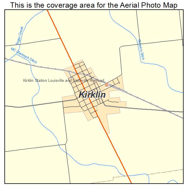 Kirklin, IN location map 