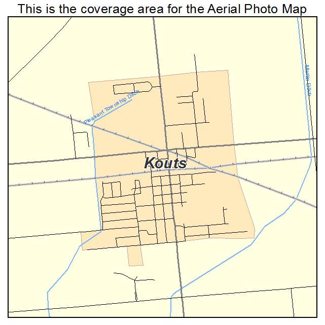 Kouts, IN location map 