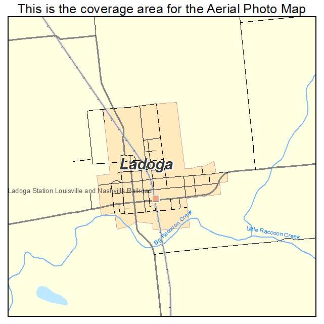 Aerial Photography Map of Ladoga, IN Indiana