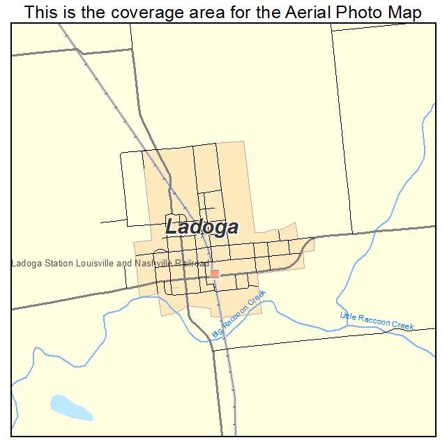 Ladoga, IN location map 