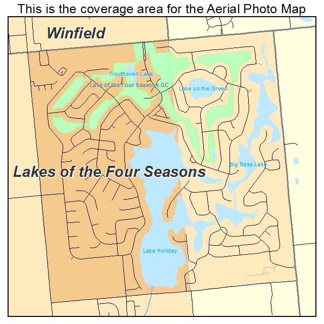 Lakes of the Four Seasons, IN location map 