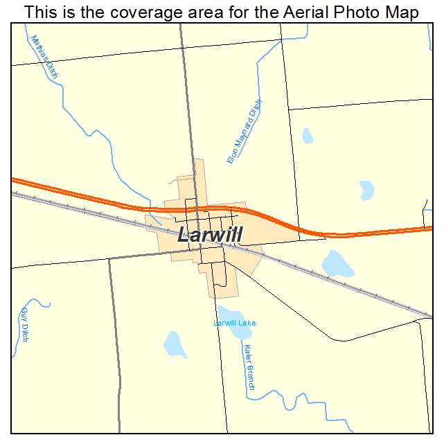 Larwill, IN location map 