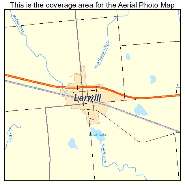 Aerial Photography Map of Larwill, IN Indiana