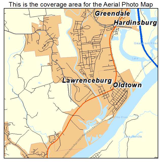 Lawrenceburg, IN location map 