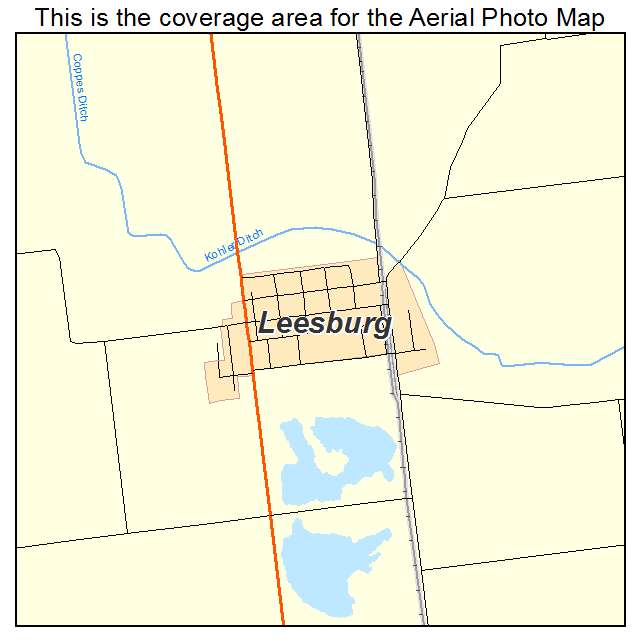 Leesburg, IN location map 