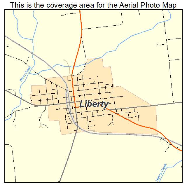 Liberty, IN location map 