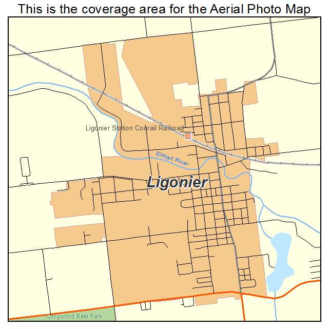Ligonier, IN location map 